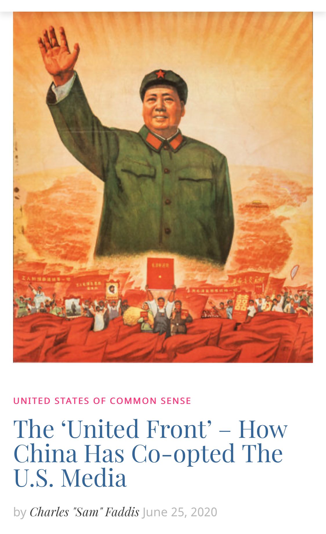 The ‘United Front’ – How China Has Co-opted The U.S. Media